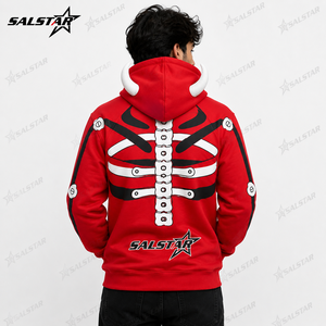 White Skeleton <b>Red</b> Hoodie Halloween 3D Printed Skeleton Costume Hoodie Custom Unisex Zip Up Hooded <b>Sweatshirt</b> - Product Image 2