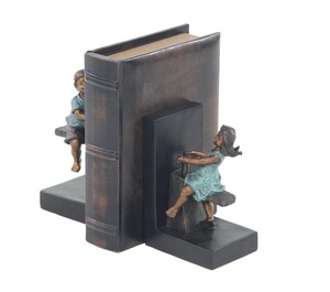 Hippo Sculptural Bookends Metal 2Pcs Contemporary Design Irregular Shape Decorative <b>Book</b> Ends - Product Image 4