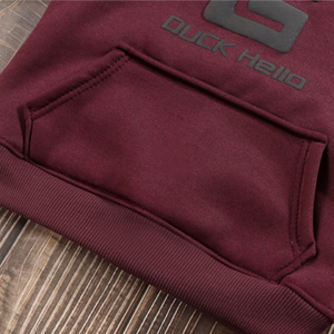 Sudadera con Capucha Color Borgoña para Niños, con Estampado de Letras, Bolsillo Frontal, Unisex, para Todas las Temporadas, Antiencogimiento, Top para Bebés - Product Image 6