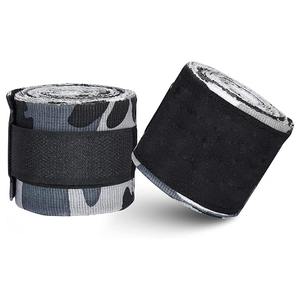 Bandages de boxe personnalisés en gros avec logo camouflage, en coton élastique, pour MMA, Muay Thai, Kickboxing, soutien du poignet, entraînement, OEM - Product Image 3