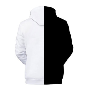 Sweat-shirt à capuche pour homme, noir et blanc, avec imprimé couronne, coupe classique, style décontracté, en polyester tricoté - Product Image 2