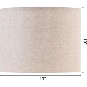Set of 2 Medium Oatmeal Linen <b>Drum</b> <b>Lamp</b> <b>Shades</b> 13\" Top X 13\" Bottom X 10\" High with Spider for Home Decor - Product Image 3