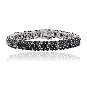 Stunning 925 <b>Sterling</b> <b>Silver</b> Natural Round Shape Black Onyx Gemstone Trendy Statement <b>Bracelet</b> For Women's - Product Image 1