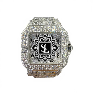 Reloj Hip Hop Cuadrado con Esfera Árabe, Incrustaciones de Moissanita VVS, Movimiento de Cuarzo, Correa de Acero Inoxidable, 40mm, Unisex - Product Image 2