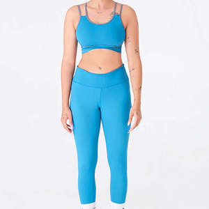 Conjunto Deportivo Personalizado de Color Sólido con Sujetador Deportivo de Una Sola Tira y Leggings de Cintura Alta Transpirables para Yoga y Fitness - Product Image 1