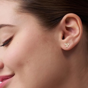 Boucles d'oreilles les plus populaires en forme de feuille, bijoux fins, or pur 18 carats, diamants naturels véritables, vente en gros, cadeau pour femme - Product Image 3