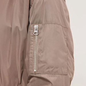 OEM ODM Women Lightweight Satin Jacket Zipper Closure Stand Collar Long Length Casual Style Windproof Nylon Satin Varsity Jacket - Product Image 4