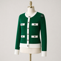 HMR Großhandel USA Damen-Sorority-Fraternity Chenille-Stickerei Umweltfreundliche Vintage Winter-Strickjacken mit Knöpfen