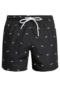 Shorts de playa para hombre con estampado de tiburón negro, con cordón ajustable y bolsillos, de secado rápido, fabricante de shorts de baño personalizados - Product Image 2