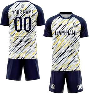 ชุดฟุตบอลดีไซน์ล่าสุด โพลีเอสเตอร์ 100% สไตล์ใหม่ ชุดมืออาชีพสำหรับผู้ใหญ่ คุณภาพพรีเมียม สีสั่งทำได้ แห้งเร็ว - Product Image 1