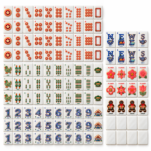 Jeu de 160 tuiles de Mahjong américaines en acrylique aux couleurs vives, style classique et rétro, idéal pour un cadeau de pendaison de crémaillère - Product Image 2