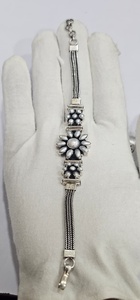 92.5 <b>Silver</b> Handmade Natural Elegant Oxidized <b>Silver</b> Floral <b>Beaded</b> <b>Bracelet</b> Women Jewelry Gift Your Choice Wholesale Bulk - Product Image 2