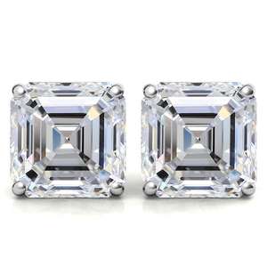 Sparkle 6MM Asscher Cut Moissanite <b>Stud</b> Earrings 925 Sterling <b>Silver</b> For Unisex Birthday Anniversary Wishes Gift for Charms - Product Image 4