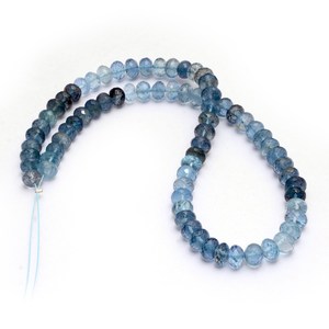 AAA+ Aquamarine 7mm-8mm Faceted Rondelle <b>Beads</b> Natural Offiki Multi Aquamarine Precious Gemstone Loose <b>Beads</b> for Jewelry Making - Product Image 2