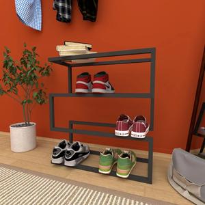 Elegant <b>Shoe</b> Rack Multi Tier <b>Floating</b> Organizer Space Saving Design Strong Load Bearing Frame Modern Entryway Storage <b>Display</b> - Product Image 4