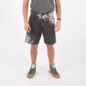 Shorts en jean cargo pour homme, couleur unie, style streetwear / Shorts en jean vintage délavé à l'acide de haute qualité pour homme, été - Product Image 2