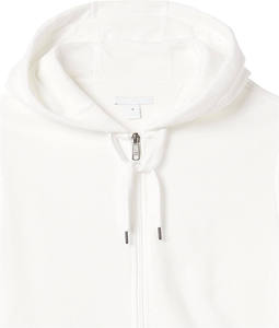 Wholesale Men's <b>White</b> Zip Up Hoodie Solid Color Long Sleeve <b>Sweatshirt</b> With Kangaroo Pockets Casual Knitted Hooded Jacket - Product Image 6