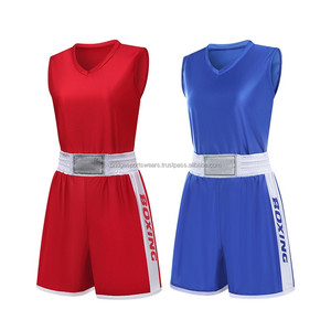 Uniforme de boxe unisexe avec logo personnalisé, logo sur le devant, polyester respirant, séchage rapide, vêtements d'équipe - Product Image 1