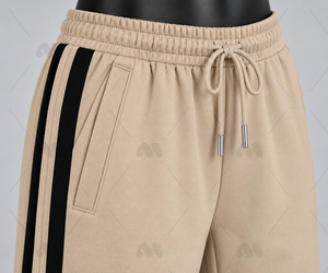 M.H. Conjunto Deportivo Unisex de Dos Piezas para Invierno, Informal, Transpirable, de Poliéster/Algodón, Color Beige, Manga Larga, Cuello Alto, con Cordón Ajustable - Product Image 5