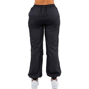Pantalones deportivos con cintura tejida, mezcla de algodón transpirable, corte casual, cintura media regular - Product Image 4