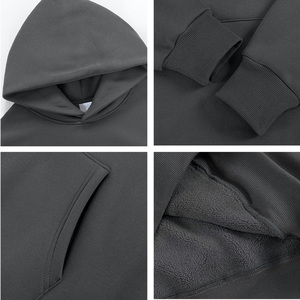 เสื้อฮู้ดดี้ผู้ชายแบบโอเวอร์ไซส์ ผ้าฟลีซหนานุ่ม 100% ผ้าฝ้าย สำหรับฤดูหนาว พิมพ์ลายนูน 3 มิติ คุณภาพสูง ผลิตตามแบบ OEM - Product Image 2