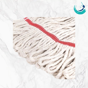 KSR <b>High</b> Quality Cotton White Yarn Kentucky Mop Heads 2" <b>Red</b> <b>Top</b> Mesh Band Self Wringer Reusable Durable Floor Cleaning - Product Image 1