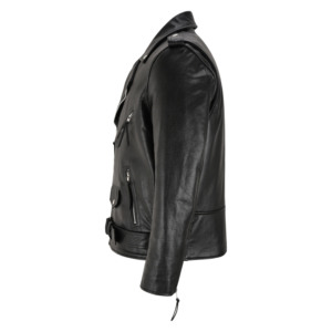 Custom 100% Genuine Black Cowhide Leather Men’s Longline Coat Longline Design Private Label OEM Bulk Wholesale Elegant Outerwear - Product Image 3