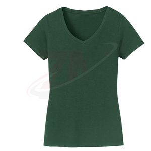 T-shirt en coton uni pour femme, coupe ajustée, manches courtes, tissu doux, respirant, décontracté, mode minimaliste pour tous les jours, avec impression de logo personnalisé - Product Image 5