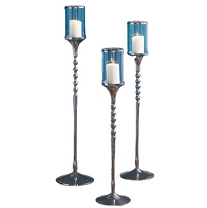 Silver Pillar Wax T Light <b>Candle</b> <b>Holder</b> for Home & <b>Floor</b> Decoration Silver Finished Metal Solid Tall T Light <b>Candle</b> Pillar - Product Image 1