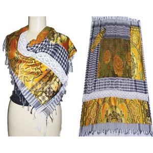 Pañuelo Cuadrado de Satén de Algodón Hecho a Mano por Diseñadores para Mujer, Elegante, de Verano, con Apliques, Ligero y de Lujo - Product Image 4