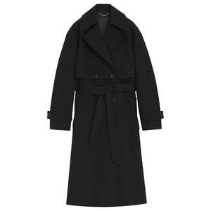 Manteau Trench Femme Double Boutonnage en Coton Imperméable et Coupe-Vent Brodé avec Ceinture – Style Long – Meilleure Vente - Product Image 6