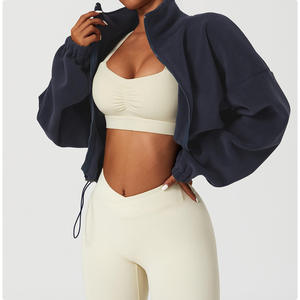 Veste à capuche en polaire doublée écologique surdimensionnée pour femmes, col double couche, manches régulières, respirante, couleur unie, vêtements d'automne - Product Image 1