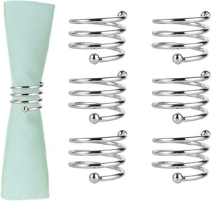 Anneaux de serviette en acier inoxydable, design moderne, 4,5 cm, décoration de table durable pour la salle à manger, les mariages, les hôtels - Product Image 2