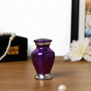 Urnes funéraires miniatures en aluminium violet moucheté pour cendres funéraires, style galaxie, flacon décoratif pour cendres - Product Image 4
