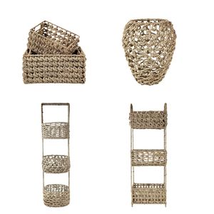 New Collection ROSE WEAVE Toy Organizer Home Seagrass <b>Basket</b> Storage <b>Shelf</b> Flower Vase - Product Image 1