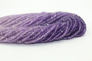 Cuentas de Rondelle facetadas Ombre de amatista de 16 pulgadas de calidad AAA 3,5-4 y 4-4,5mm para la fabricación de joyas de piedras preciosas naturales - Product Image 2