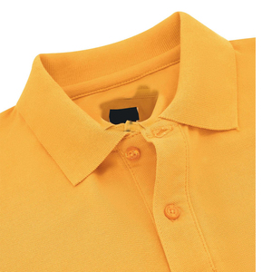 Chemise pour homme en coton, jaune uni, à manches courtes, respirante, tricotée, durable, sportive, coupe ajustée, extensible, grande taille - Product Image 2