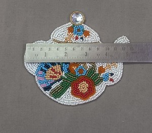 Sous-verres à thé en perles faits à la main, design bohème, ronds, en polyester et coton, tapis en tissu écologique, décoration de table - Product Image 4