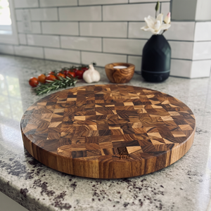 Planche à découper en bois durable et écologique, épaisseur 5 cm, pour usage domestique et commercial, ensemble d'ustensiles de cuisine - Product Image 4
