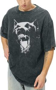 T-shirts pour hommes de qualité supérieure 100% coton à épaules tombantes, t-shirts graphiques surdimensionnés, style vintage ample, délavé à l'acide, esthétique streetwear - Product Image 5