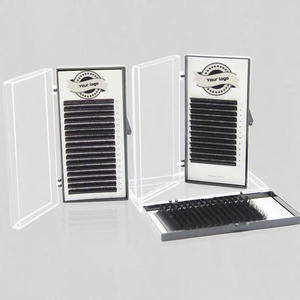 Plateau individuel pour extensions de cils, 12/16 rangées, fibres synthétiques PBT coréennes, longues, foncées, mates, marque privée OEM - Product Image 4