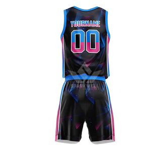 Ensemble de maillots de basket-ball sublimés personnalisés, unisexe, adulte, respirant, avec nom d'équipe personnalisé sur le devant, débardeur et short, coupe athlétique, séchage rapide - Product Image 1