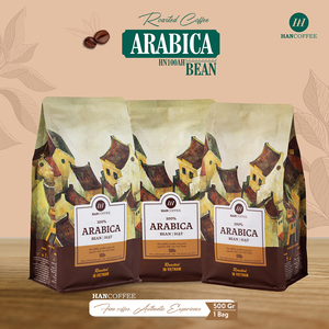 HANCOFFEE Café en grains entiers 100% Arabica torréfié, torréfaction moyenne, sacs en gros vietnamiens OEM/ODM - Product Image 2