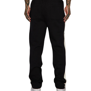 Pantalon de jogging personnalisé pour homme en molleton imprimé croisé, coupe décontractée, taille à cordon, bas de pantalon à revers, style streetwear, fabricant et fournisseur de vêtements OEM - Product Image 2