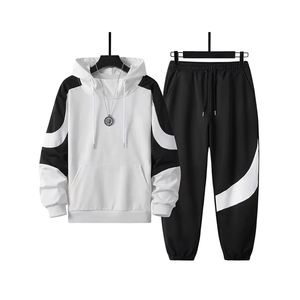 Survêtement d'été pour homme, sweat à capuche imprimé, imprimé numérique, taille élastique, poches latérales, style décontracté, 100% coton molletonné - Product Image 3