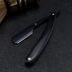 Straight <b>Razor</b> Stainless Steel <b>Blade</b> Plastic Handle Folding Shaving Knife For Barber Shop Male Face Use - Product Image 6