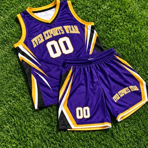 Custom Basketball Uniform Purple <b>Gold</b> Jersey and Shorts Set Basketball Team Wear with Team Name and <b>Number</b> Wholesale Bulk Supply - Product Image 1