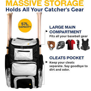 Sac à dos de baseball extra large Bagnex 600D 50-70L unisexe antichoc pour équipement de batte avec logo personnalisé pour l'entraînement et les tournois - Product Image 2