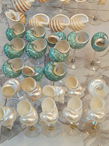 Copa de Vino de Cristal de Lujo Hecha a Mano con Conchas Marinas, Ecológica, Decorativa, Elegante, para Hotel, Boda, Restaurante - Product Image 1