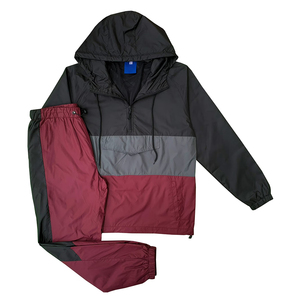 Ensemble coupe-vent unisexe léger à capuche pour l'hiver, avec fermeture éclair frontale, logo multicolore, en nylon respirant, pour le sport et les loisirs - Product Image 1